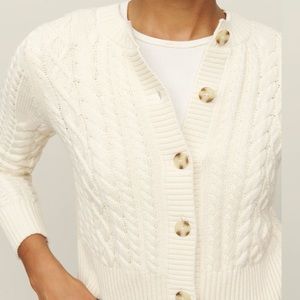 Reformation Foret Cable Knit Cardigan Small